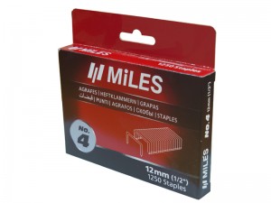 Скобы для степлера, 12 мм, тип 140, закаленные, 1250 шт MILES