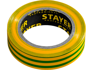 Изолента ПВХ, 15мм х 10м, желто-зеленая STAYER "Protect-10"