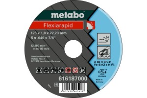 Круг отрезной, 125х1,0х22,2 мм, по металлу и нержавеющей стали METABO Flexiarapid