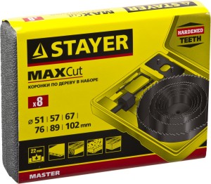 Набор пил кольцевых, по дереву, 51-102 мм, 8 предметов SATAYER "MASTER"