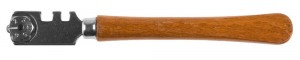 Стеклорез, 6-роликовый, деревянная рукоятка KRAFTOOL