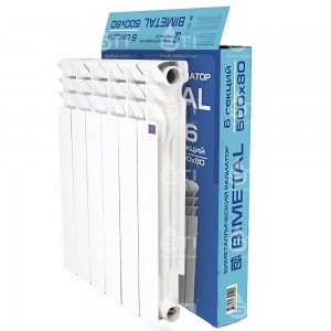 Радиатор биметаллический 500/80, 6 секций STI