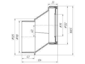 Эксцентрик для унитаза 40 мм, жесткий, с выпуском 110 мм