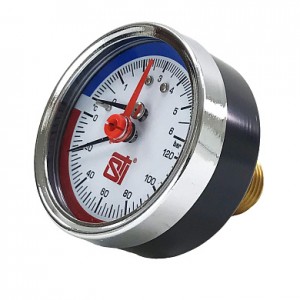 Термоманометр аксиальный 63 мм, 10 bar, 120 град. 1/2",  STI