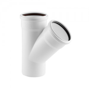 Тройник 50х50-45* внутр. малошумн. канализ.