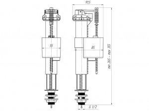 Арматура заливная, нижняя подводка АНИПЛАСТ