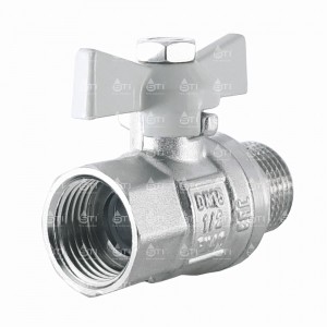 Кран шар. баб. 1/2", гайка-штуцер, вода STI