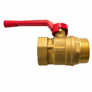 Кран шар. рыч. 1/2", гайка-штуцер, вода 11Б27п1