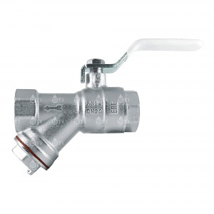 Кран шар. рыч. 3/4", гайка-гайка, вода, с фильтром STI