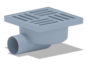 Трап горизонтальный 50, пластиковая решетка 150х150 мм АНИПЛАСТ