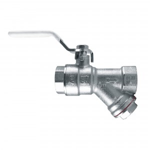 Кран шар. рыч. 1/2", гайка-гайка, вода, с фильтром STI