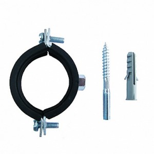 Хомут трубный 1 1/4", с дюбелем и шпилькой М8х80 мм