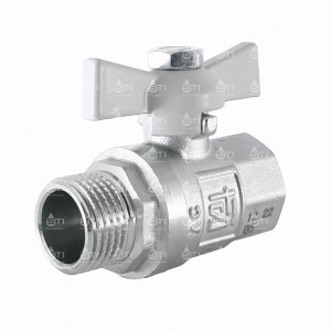 Кран шар. баб. 1", гайка-штуцер, вода STI