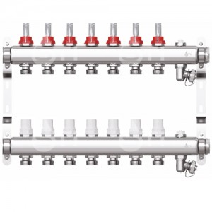 Коллекторная группа со встроенными расходомерами, 1"х7 вых., Евроконус 3/4" STI