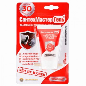 Анаэробный уплотнитель резьбы 15 г, красный СантехмастерГель