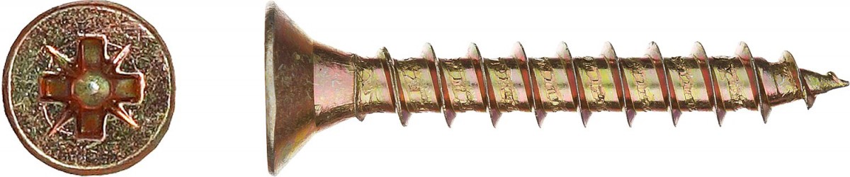 Шуруп, 6,0х120 мм, по ДСП, ДВП, дереву, желтопассивированный