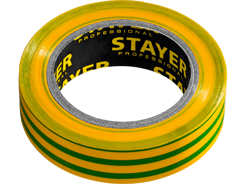 Изолента ПВХ, 15мм х 10м, желто-зеленая STAYER "Protect-10"