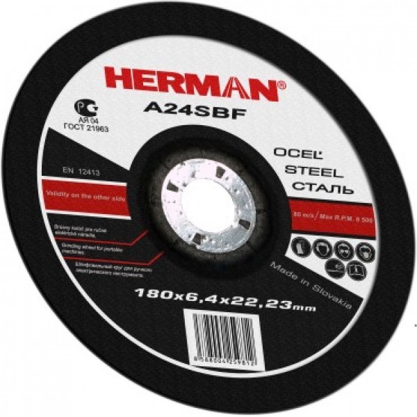 Круг отрезной, 125х2,0х22,2 мм, по металлу HERMAN Standart А30RBF