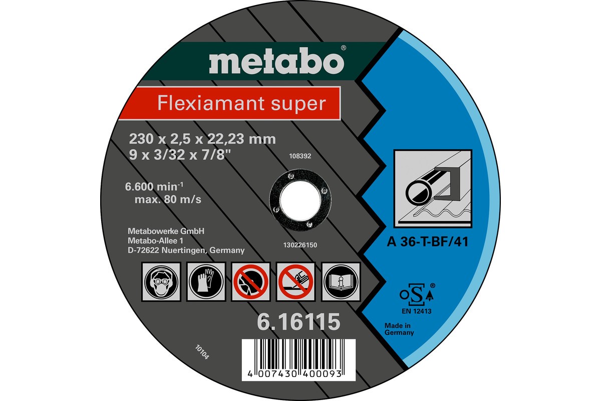 Круг отрезной, 230х2,5х22,2 мм, по металлу METABO Flexiamant Super