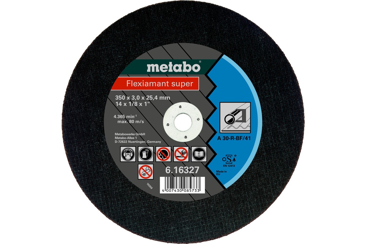 Круг отрезной, 350х3,0х25,4 мм, по металлу METABO Flexiamant Super