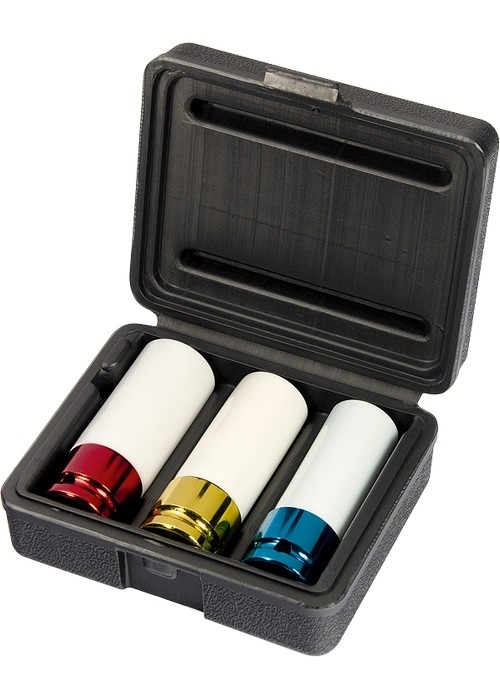 Набор ударных головок, 17-21 мм, 6-ти гр., 3 шт., 1/2", удлиненные GROSS
