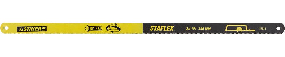 Полотно ножовочное, 12х300 мм, по металлу, одностороннее, 18TPI, Bi-metall STAYER "PRO-Flex"