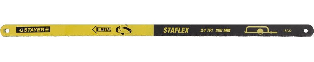 Полотно ножовочное, 12х300 мм, по металлу, одностороннее, 24TPI, Bi-metall STAYER "PRO-Flex"