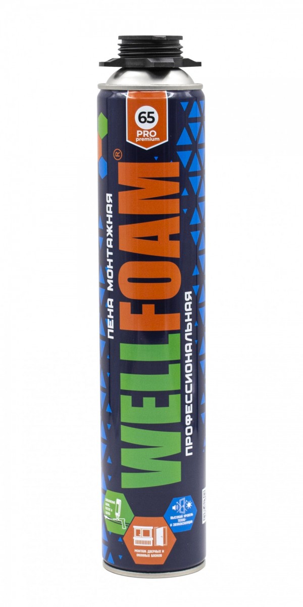 Пена монтажная, 850 мл, для пистолета WELLFOAM PRO 65