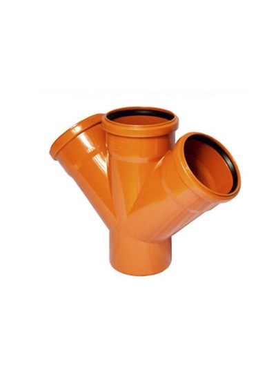 Крестовина ПНД 110х110х110-45* однопл. рыжая