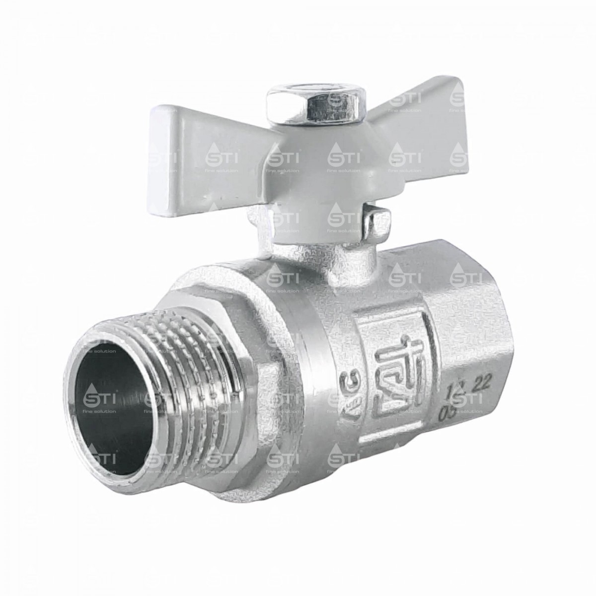 Кран шар. баб. 1/2", гайка-штуцер, вода STI
