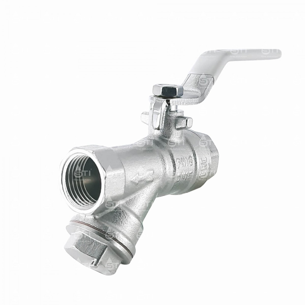 Кран шар. рыч. 3/4", гайка-гайка, вода, с фильтром STI