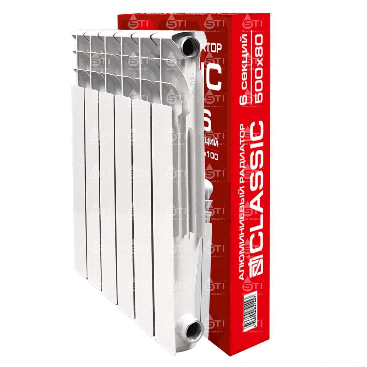 Радиатор алюминиевый 500/80, 6 секций STI
