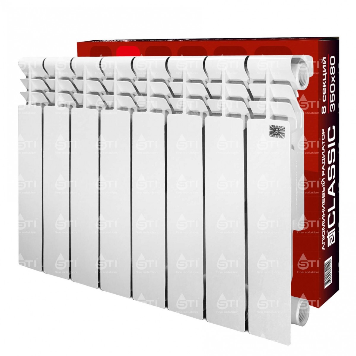 Радиатор алюминиевый 350/80, 8 секций STI