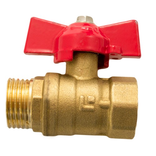 Кран шар. баб. 1/2", гайка-штуцер, вода 11Б27п1