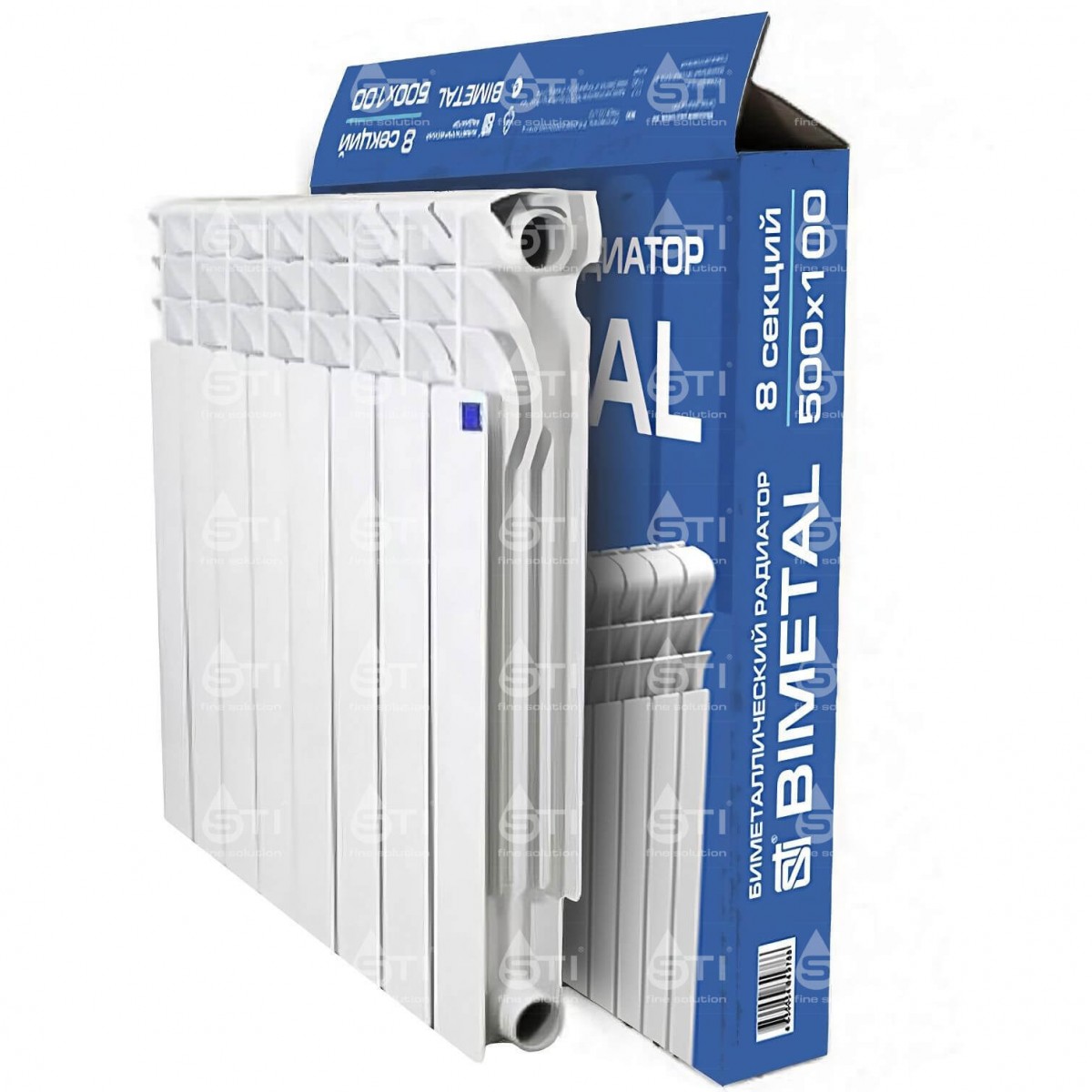 Радиатор биметаллический 500/100, 8 секций STI