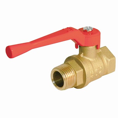 Кран шар. рыч. 1/2", гайка-штуцер, вода БАЗ