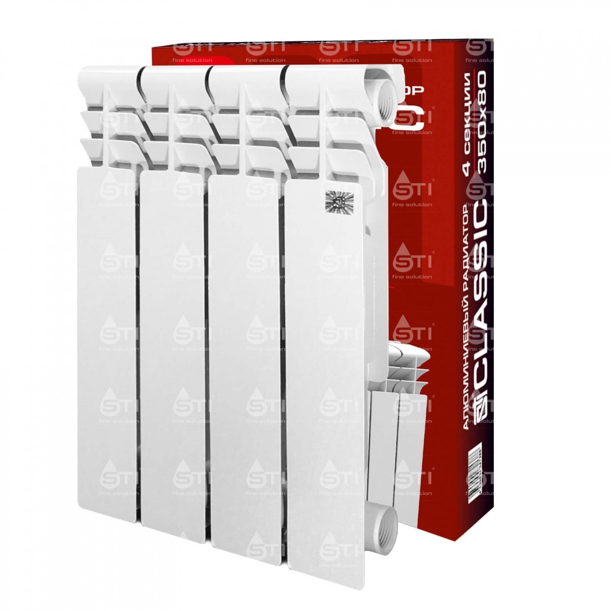 Радиатор алюминиевый 350/80, 4 секции STI