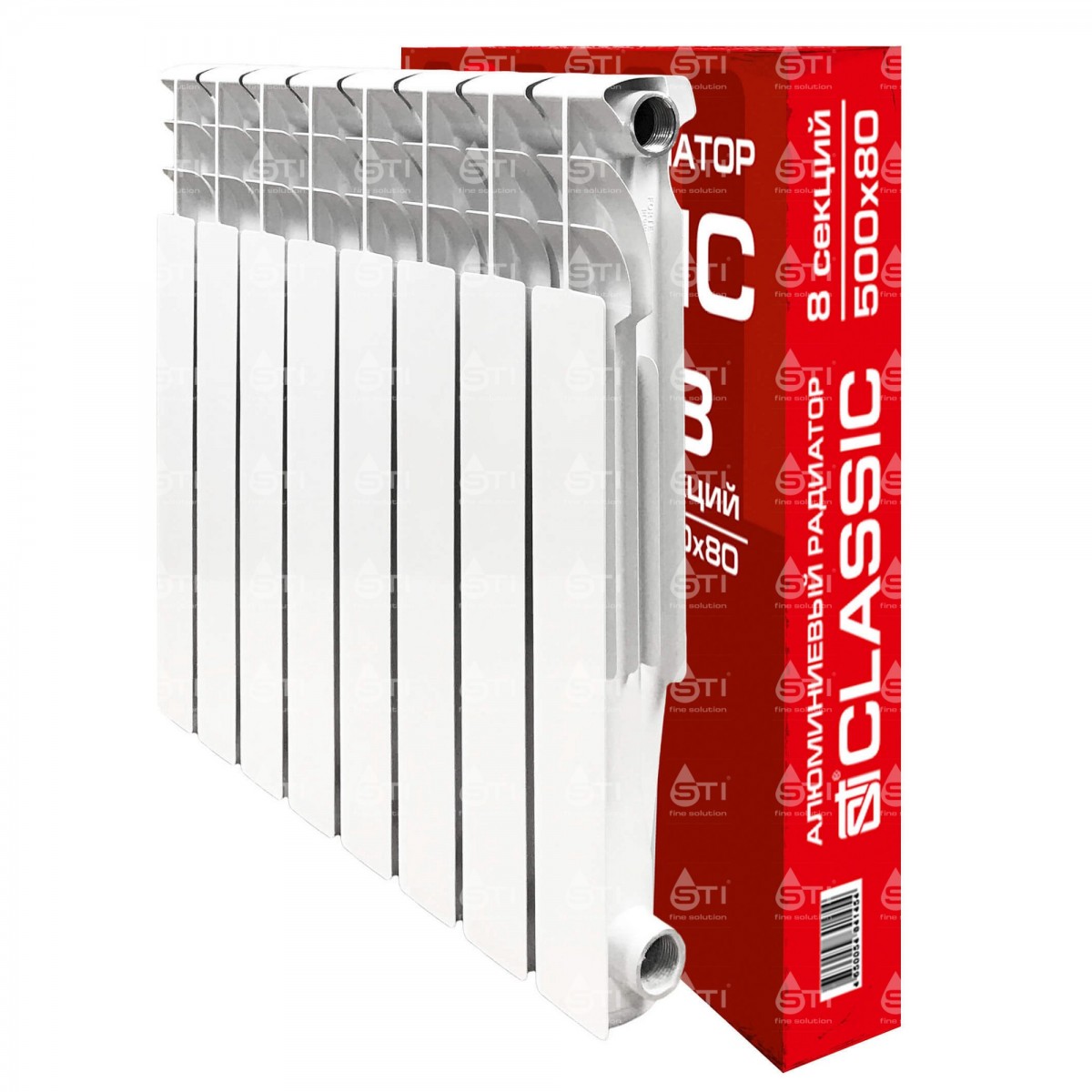 Радиатор алюминиевый 500/80, 8 секций STI