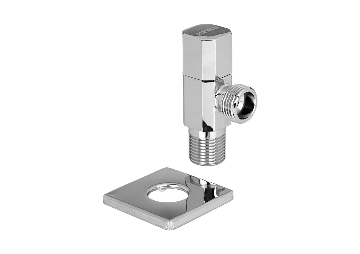 Кран шар. 1/2"x3/4", угловой, для сантехприборов, квадратный VALFEX