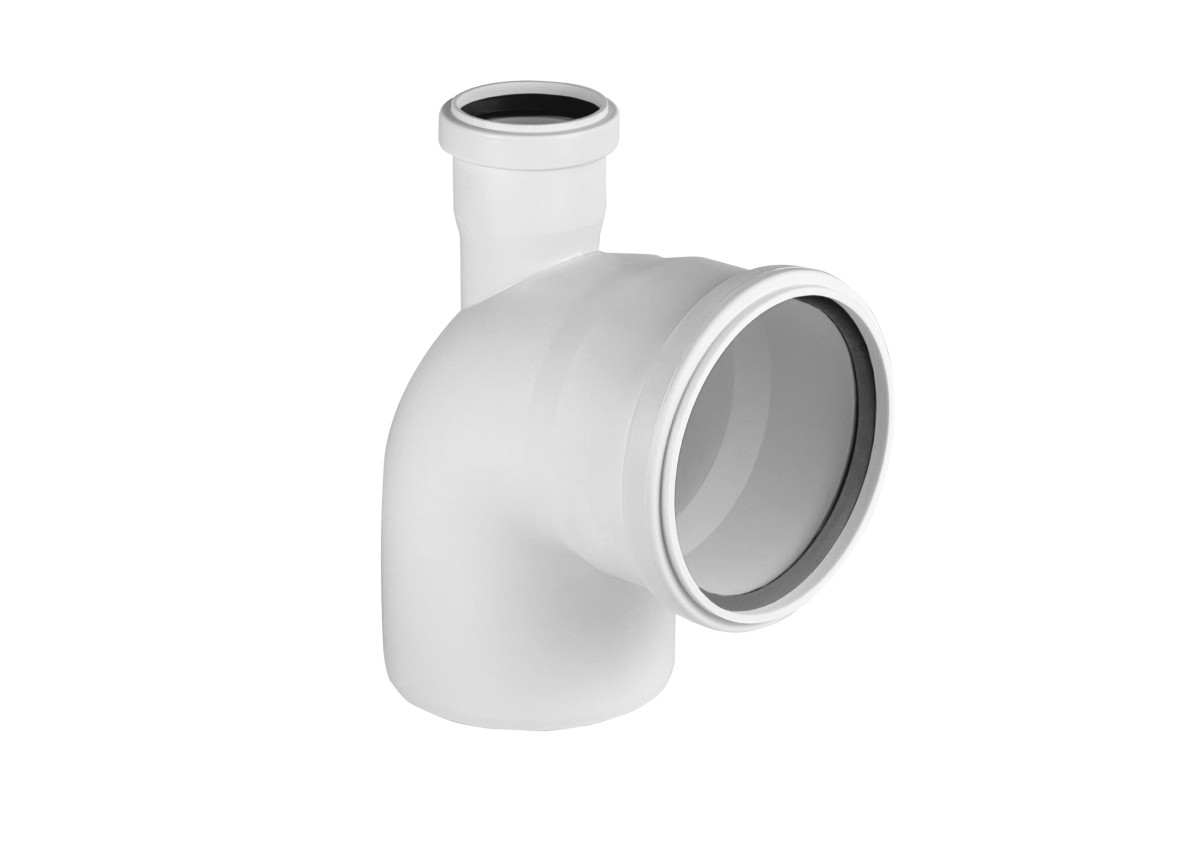 Отвод 110-87*, с выходом 50 (вверх) внутр. малошумн. канализ.