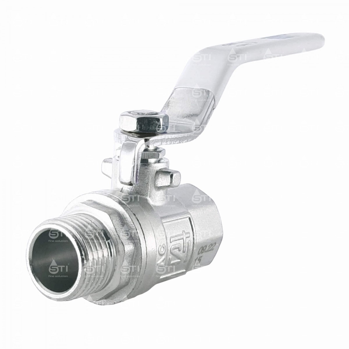 Кран шар. рыч. 3/4", гайка-штуцер, вода STI