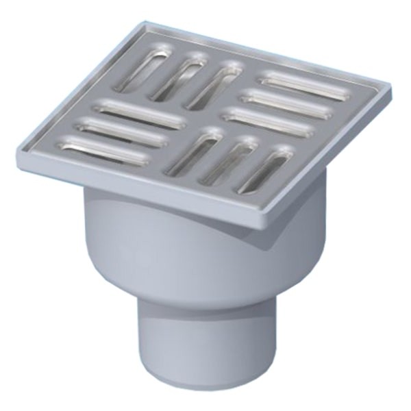 Трап вертикальный 50, нержавеющая решетка 100х100 мм АНИПЛАСТ