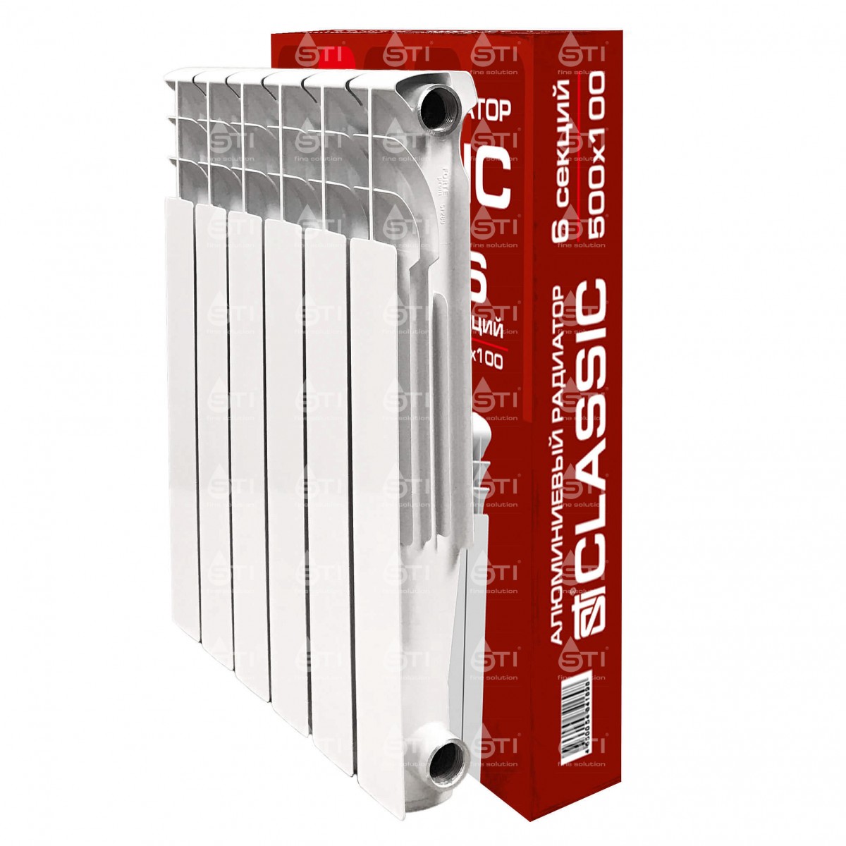 Радиатор алюминиевый 500/100, 6 секций STI